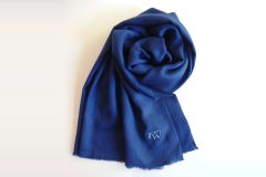 A business client designed pashmina scarves wholesale with its logo.
