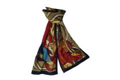 Style inspiration for wearing the silk scarves Monsoon worked on with the Turtle Island Art Gallery