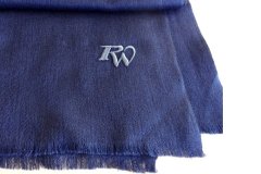 Blue personalized pashmina stoles with logo embroidery